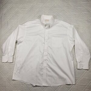 Roundtree & Yorke Gold Label 100% cotton long sleeve white dress shirt 19/35 BIG
